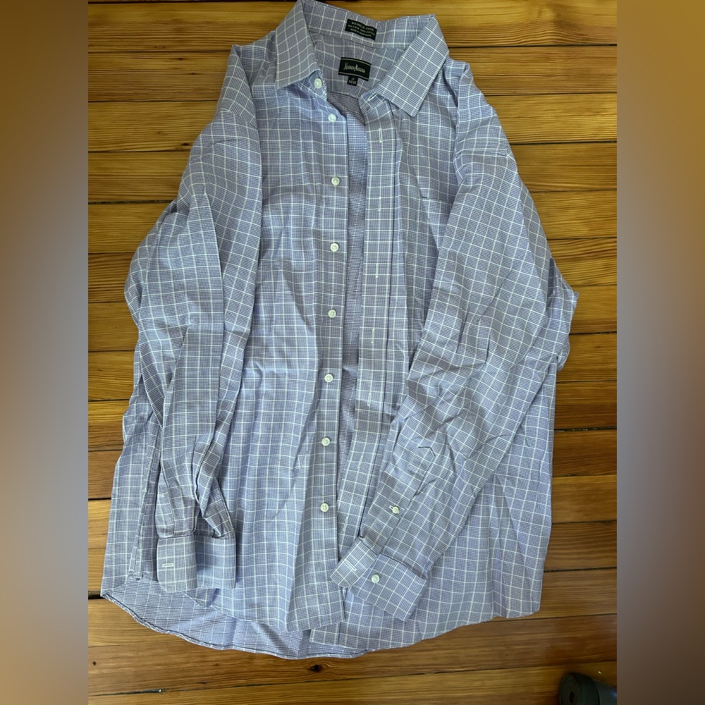Neiman Marcus Light Blue Checkered Shirt